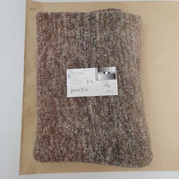 Poncho Turtle Neck Snap Closure Pullover Cotton Blend Knit Gorpcore Shrug L 627 - Picture 8 of 9